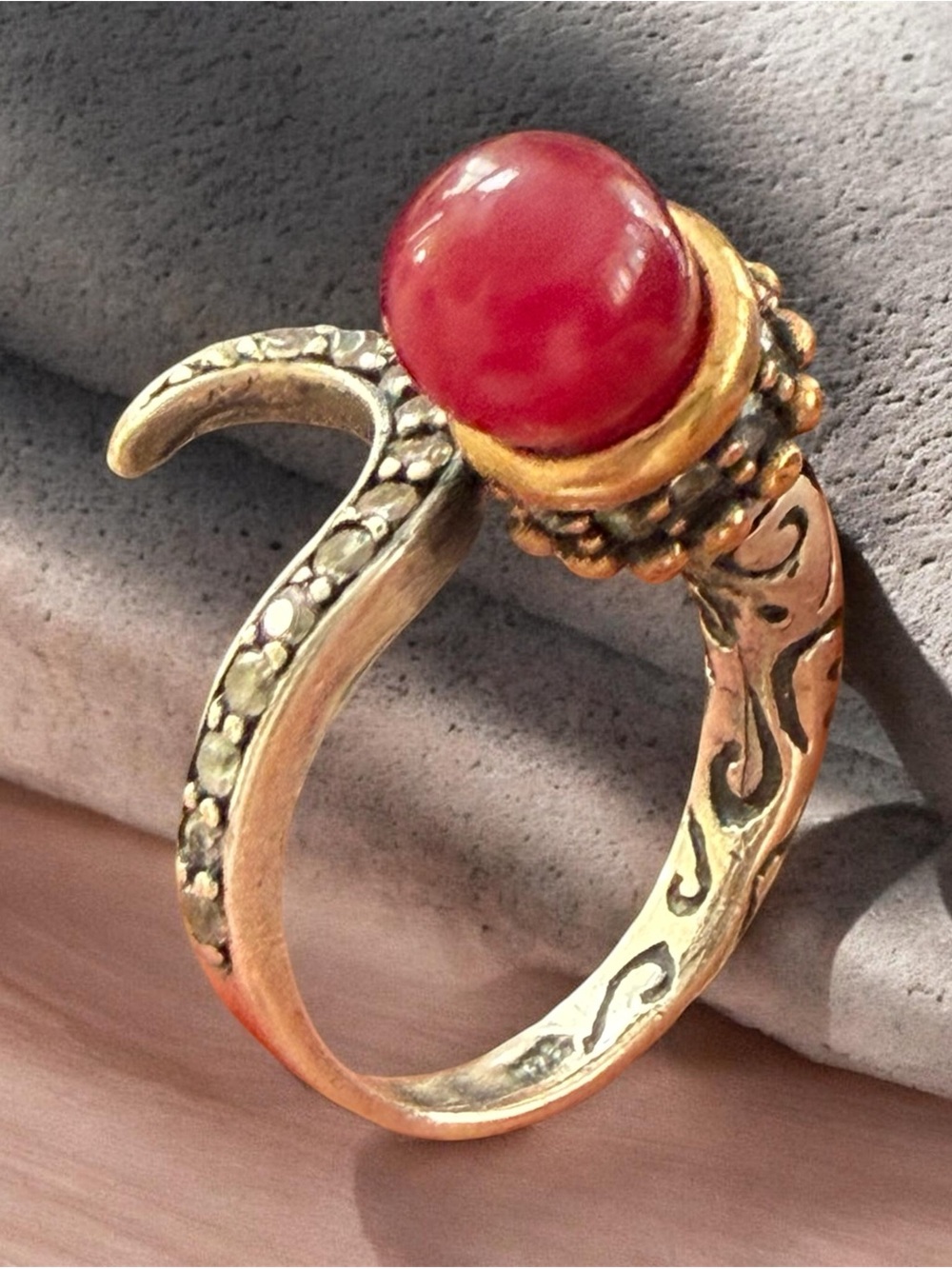 Genuine Ruby Solid Sterling Silver Snake Swirl Ring